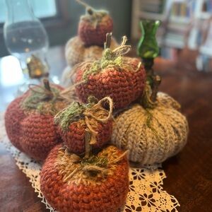Handmade Knitted Pumpkins Decor